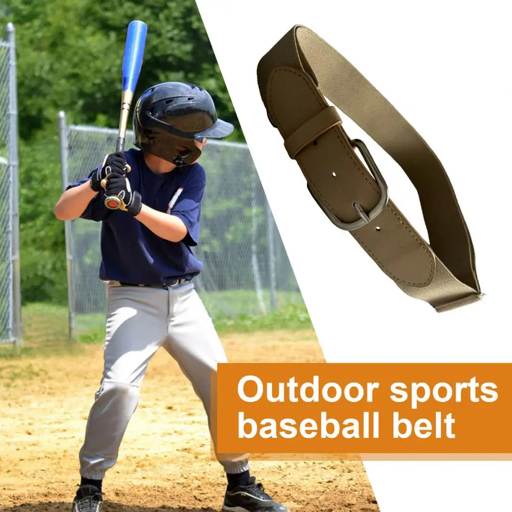 Youth Elastic Strap Youth Adult Baseball Belt with Adjustable Holes Elastic Design for Comfortable Fit Faux Leather for Softball