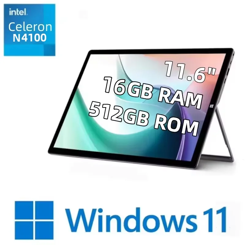 

Windows 11 PAD1162 11.6" Tablet Celeron N4100 8GB RAM 512GB ROM 1920 x 1080 IPS HDMI Type-C 2 x USB 3.0
