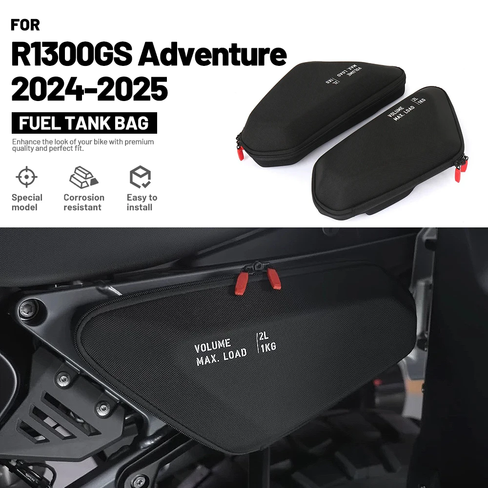 Fit for BMW R1300GS Adventure 2024-2025 Fuel Tank Side Bag 2L Hard Storage Pouch Off-road Tour Hot 2Pcs Set
