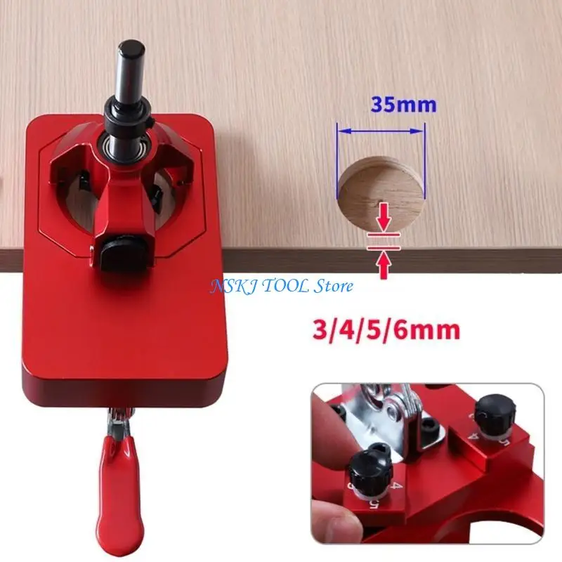 L8RC 35mm Concealed Hinge Jig, Aluminum Alloy Hinge Hole Drilling Jig Puncher Locator Woodworking Tool Drilling