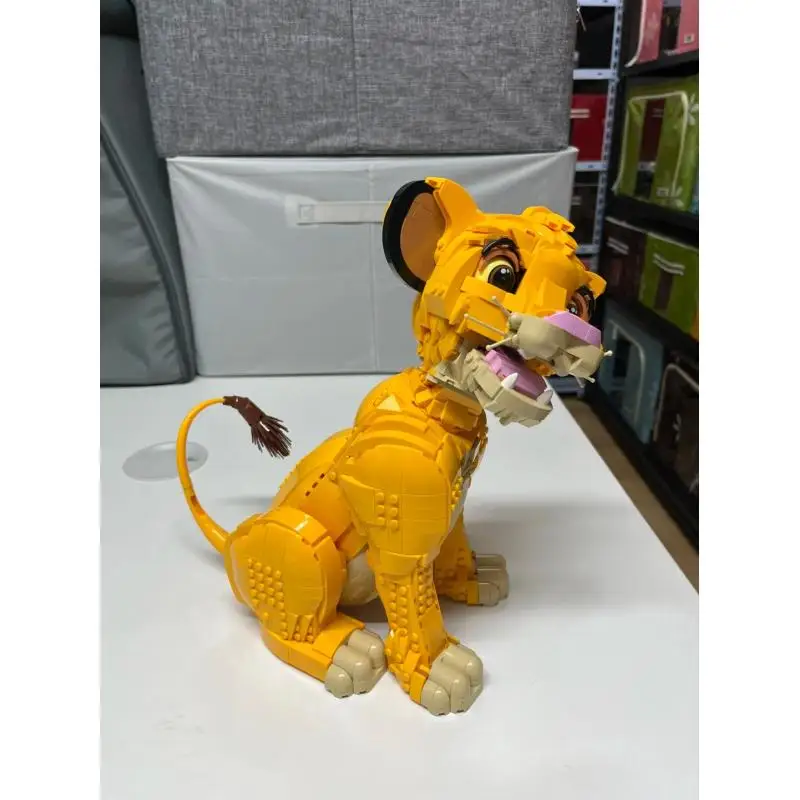 1445 Piezas, Figura de León Salvaje Móvil, Juguete de Ladrillos de Construcción, Modelo de Animal para Armar, Exhibición de Mesa, Regalo de Cumpleaños