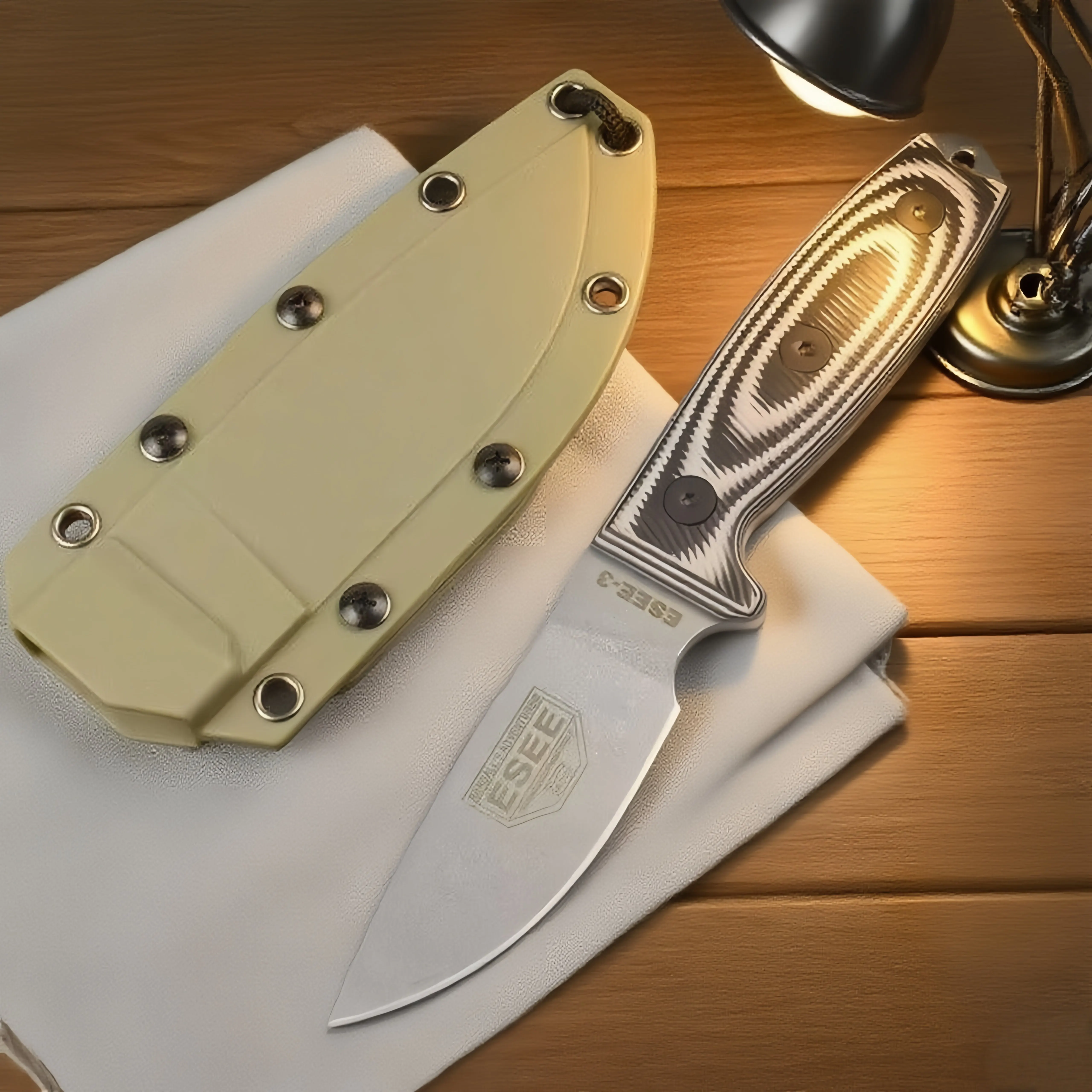 

ESEE3- Tactical Small Straight knife, fiber handle material, 1095 high carbon steel, outdoor camping, sharp fruit knife