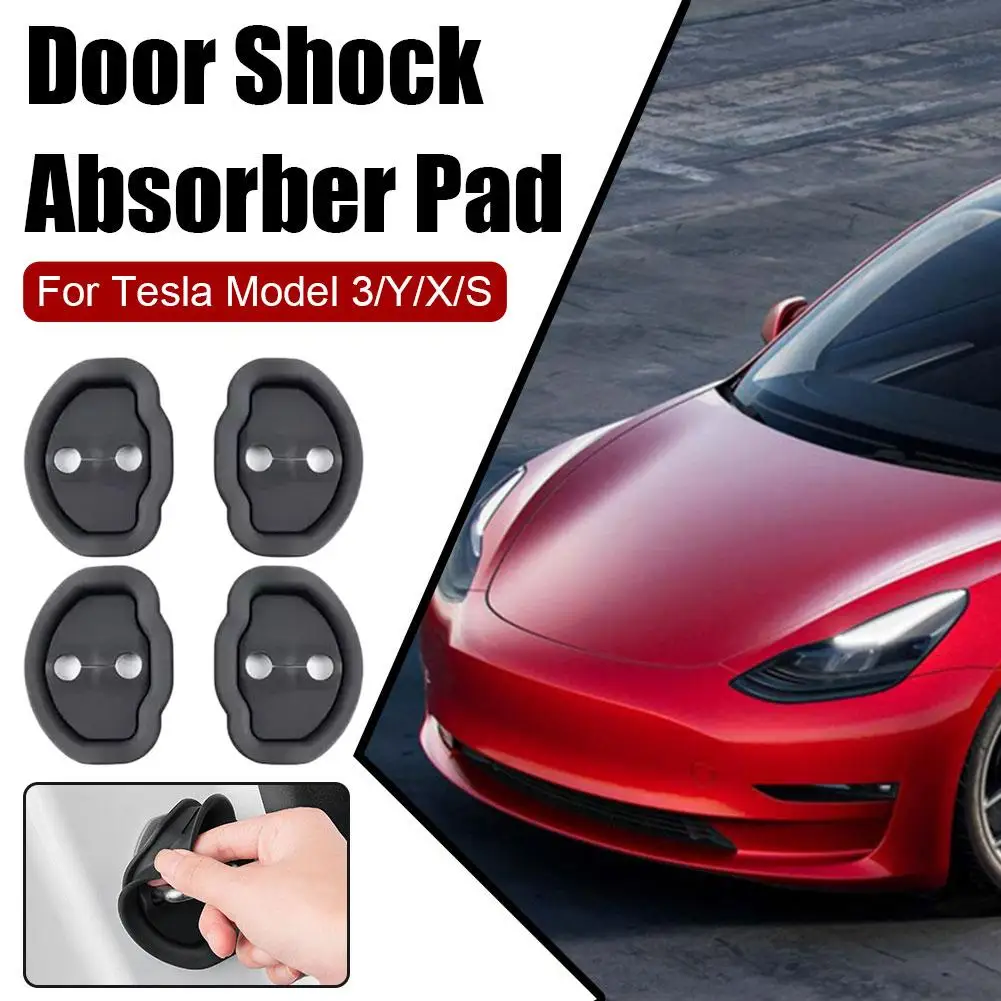 Car Door Shock Absorber For Tesla Y Flexible Car Door Lock Protector Silicone Car Door Lock Latches Cover Accessrie J8F7