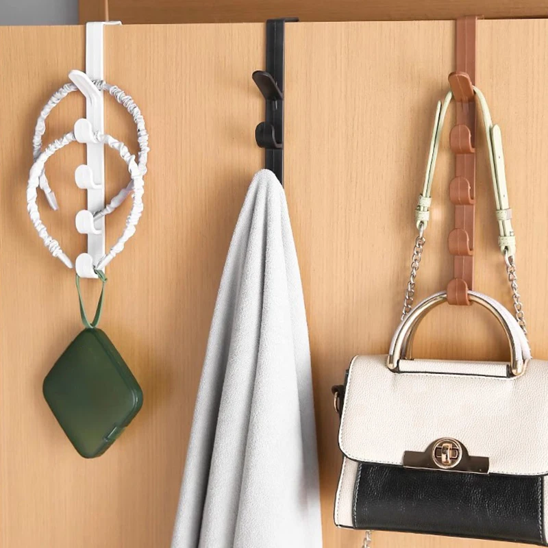 5 قطعة خلف الباب خطاف تعليق المعاطف شماعات خزانة بلاستيكية الباب رف معلق التخزين المنظم رفوف المكتب حامل الأداة