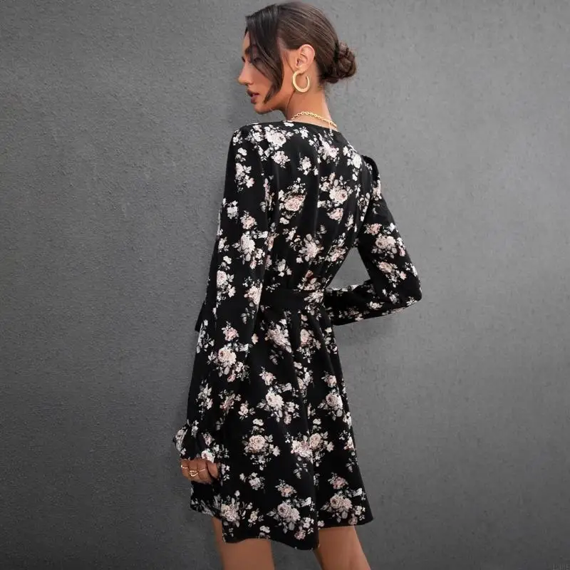l38e-women-ruffle-long-sleeve-sexy-wrap-v-neck-floral-print-a-line-belted-mini-dress