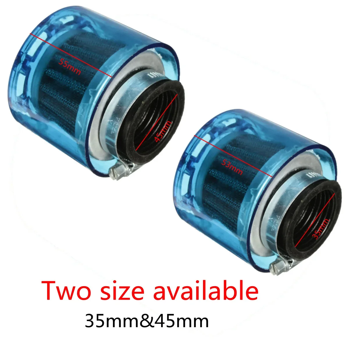 Universal Blue 35mm 45mm Motorcycle Motorbike Air Filter Cleaner 50cc 110cc 125cc ATV PIT Dirt Bike Splash Proof