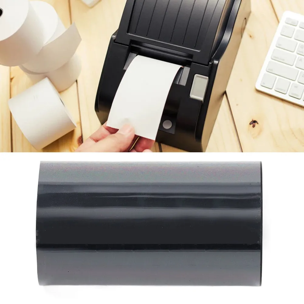 110mm X 300m Transfer Ribbon Ink Ribbon Roll Resin Enhanced Printer Ribbon Practical Wax Based Thermal Printer Consumable Ribbon