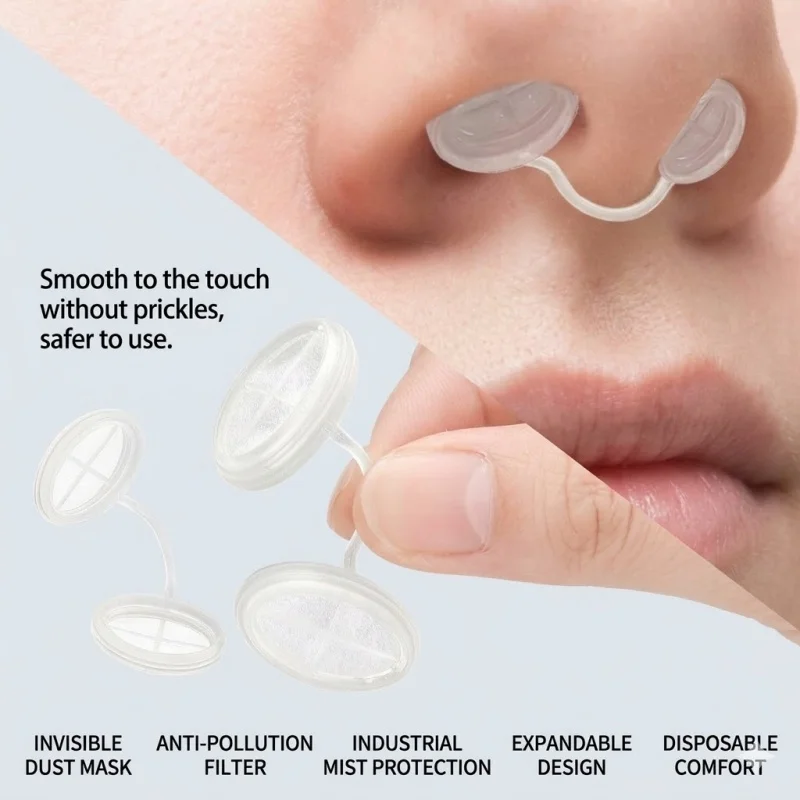 4 Pcs 4 Sizes Disposable Nose Filters Invisible Nasal Plugs For Outdoor Daily Use Dust Allergy Smog Control Nose Plugs For Dust