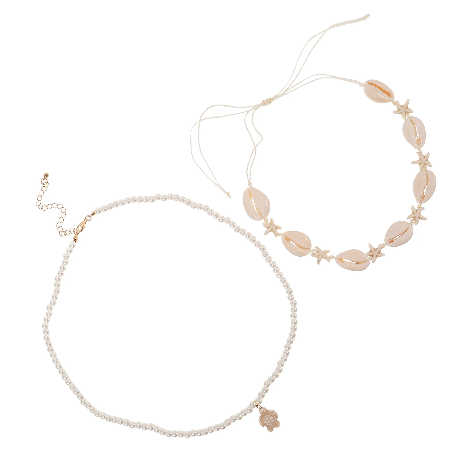 

Shell Beaded Necklace Beach Accessories Unique Turtle Necklaces Clavicle Chokers Boho Style Vacation Jewelry Ocean Elements
