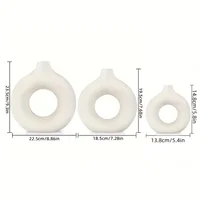 White Ceramic Vases, Modern Hollow Round Design vase 3