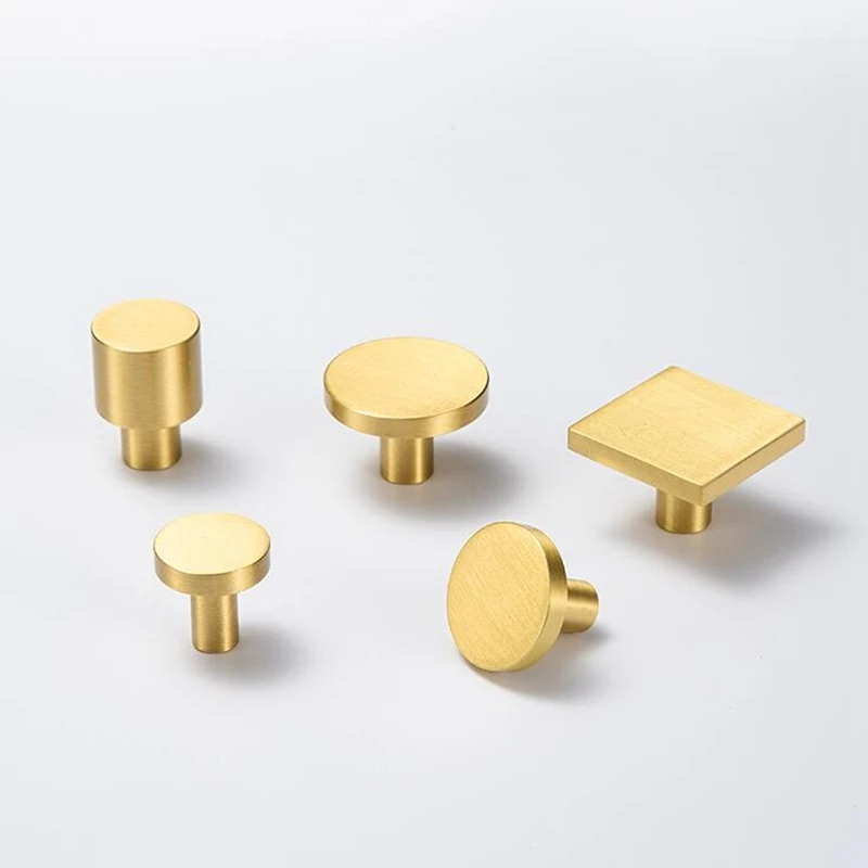 

Modern Copper Cabinet Knobs Pulls Gold Brass Kitchen Drawer Dresser Knobs Furniture Cupboard Wardrobe Door Handles-1Pack