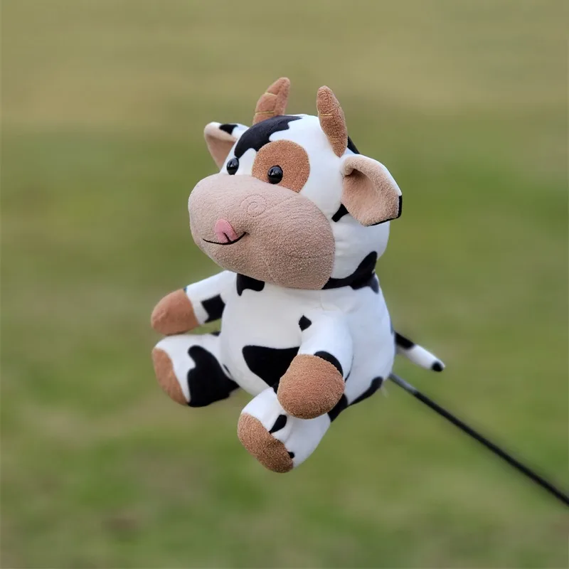 New Cow Animal Golf Headcover for Driver,Fairway Hybrid for Men and Wmen's Golfer Mascot Novelty Cute Gifts