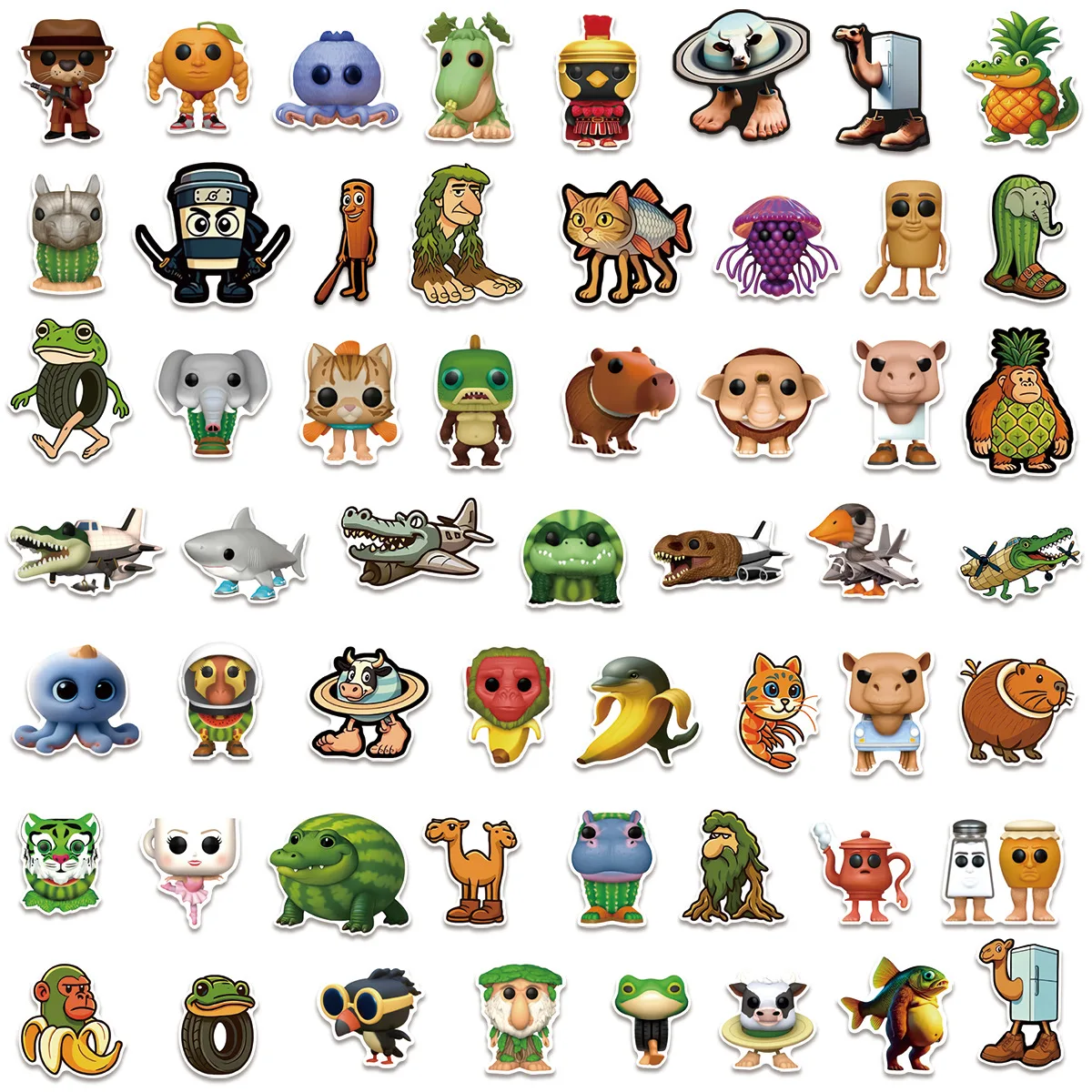 

10/30/55PCS Funny Classic of Mountains and Rivers Graffiti Stickers Creative Cartoon Animals Decals Laptop Phone Cup Guitar Gift