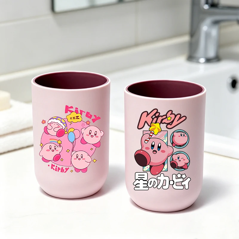 

Cute Kirbys Woman Toothbrush Cup GIRL Water Cup Kids Kawaii Bathroom Mouthwash Cups Cartoon Tooth Cups Cute Toothbrush Mugs Gift