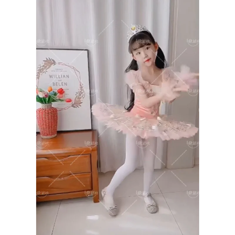 Tutú de Ballet profesional de Lago de los cisnes blancos para niños y mujeres, disfraces de baile de fiesta de bailarina, vestido de Ballet para niña