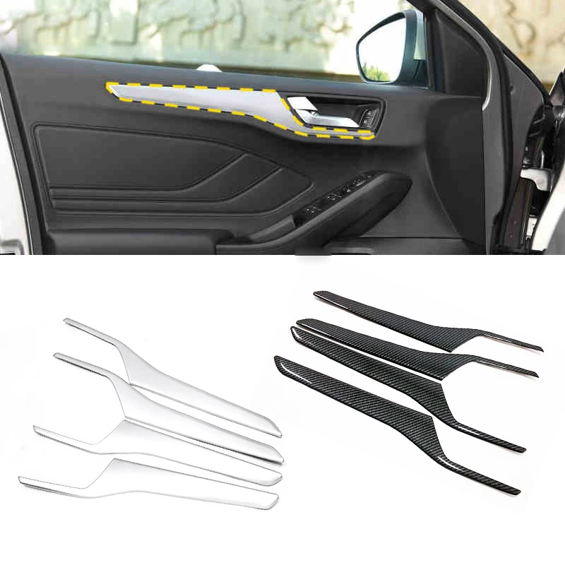 Car Styling Inside Door Panel Strip Cover Inner Edge Sticker Trim Panel Frame Trim 4pcs for Ford Focus 2018 2019 2020 2021