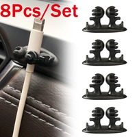 8pcs/set Cable Clips Desktop USB Data Cord Earphone Line Wire Organizer Self-dhesive Clamp Home Office Car Charge Cord Holder