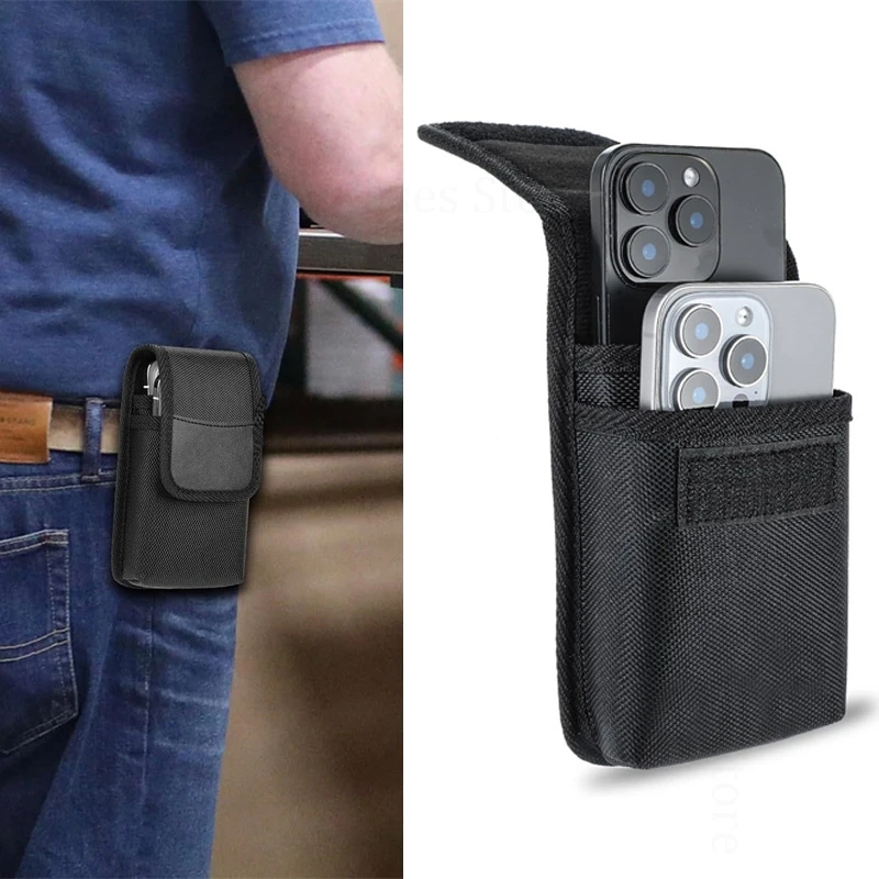 

Dual Layer Wallet Phone Cover For Huawei Pura 80 70 Pro Plus Leather Case Waist Bag Pouch Pura 80 Ultra 70 Pro P60 P40 Pro Plus