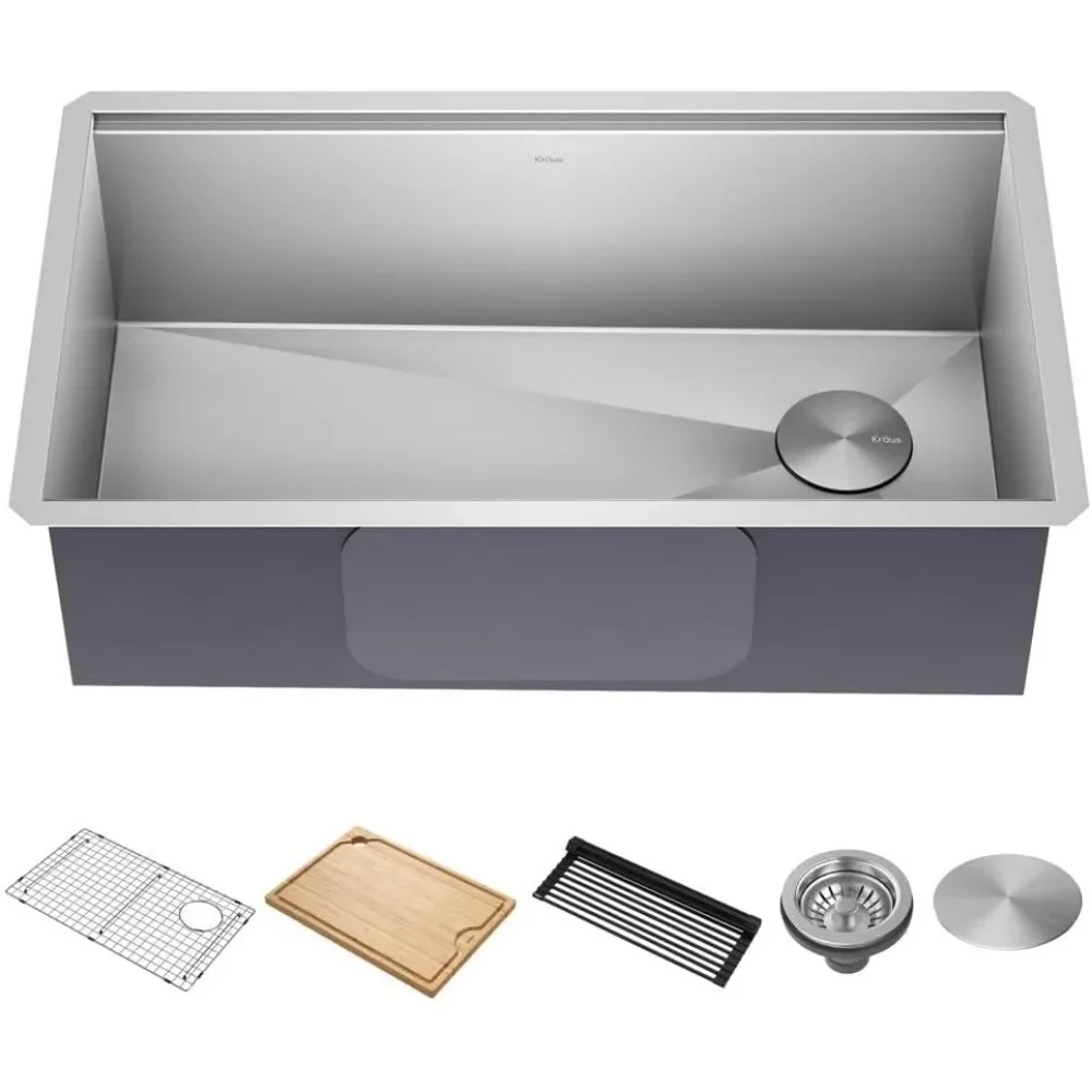 

16 # Single Bowl Stainless Steel Kitchen Integrated Lugs and Accessories (Pack of 5), 32 Inch, 32 "Workstation Sink