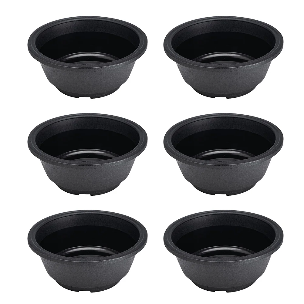 

6 Pcs Plastic Flower Pot Hollow Bottom Planting Mini Succulent Plants Container Home Basins Simple Design Flowerpot