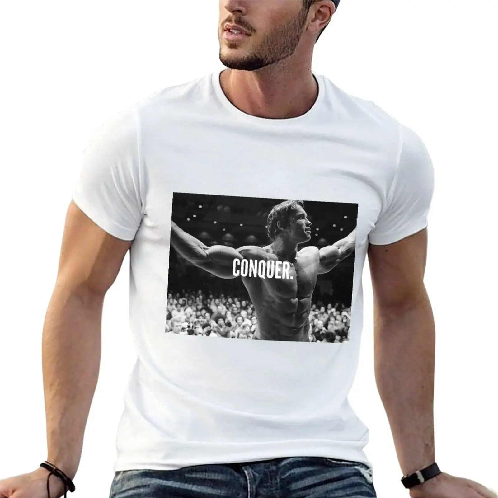 CONQUERRE. T-shirt homme, t-shirt de créateur, t-shirt homme d'été