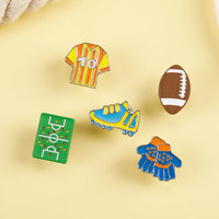 5Pcs/Set Football Collection Enamel Pins Field Clothing Goalkeeper Gloves Jersey Trophy Brooches For Backpack Bag Jewelry