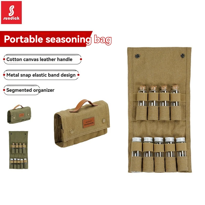 زجاجة توابل التخييم في الهواء الطلق ، زجاجة التوابل الزجاجية ، مجموعة مجموعة الشواء ، حقيبة التخزين #4