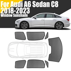 Custom Magnetic Car Window Sunshade For Audi A6 Sedan C8 2018-2023 Curtain Mesh Front Windshield Frame Curtain