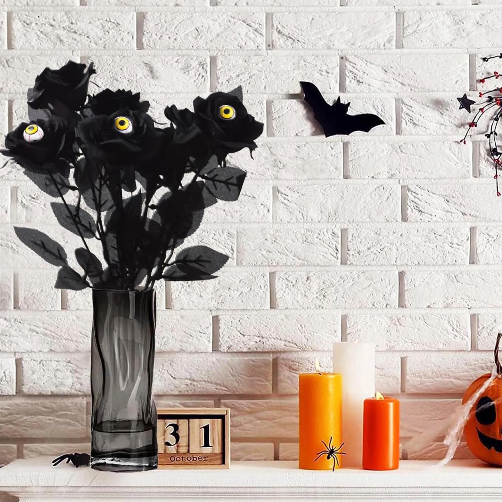 Kreative Teufels auge Rose Anordnung ist mehr für Halloween Geschenk Urlaub Party Dekoration Anordnung vier Farben zur Auswahl – Detail 10