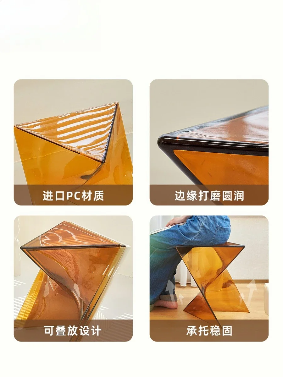 مصمم الإنترنت المشاهير أريكة جانبية صغيرة الزاوية طاولة القهوة الإبداعية طاولة السرير البلاستيكية الشفافة