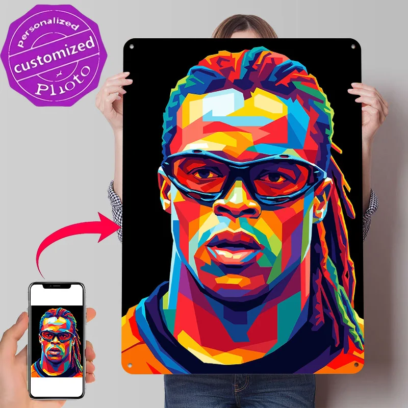 Edgar Davids 3D Printed Texture Poster Personalized Wall Art Retro Metal Tin Signs for Living Room Decorations Home Decor Items