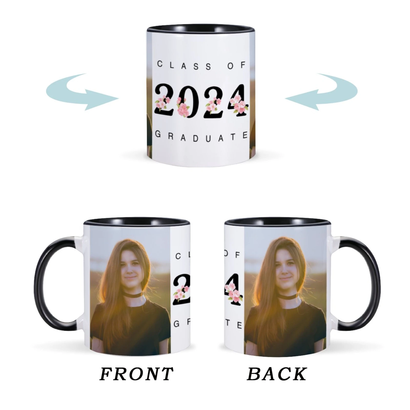 Personalized Photo Mug High School College Graduation Gift for Grad Friend 11 Oz Ceramic Coffee Mugs Congrats Gifts for Boy Girl