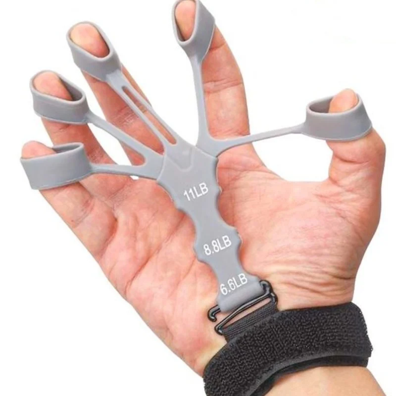 Handgriff 5-Finger-Übungsgerät, Krafttraining, Kraft, Unterarm-Rehabilitation, Silikon-Trainer, verstellbarer Stärker für das Handgelenk – Detail 6