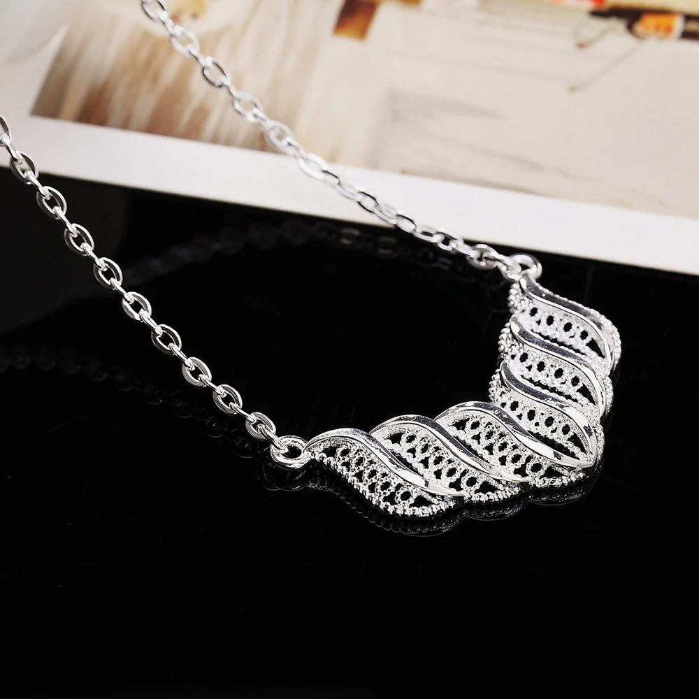 Popular brands Holiday gift 925 Sterling Silver fine retro leaves necklace earrings luxury Jewelry sets for women fashion party