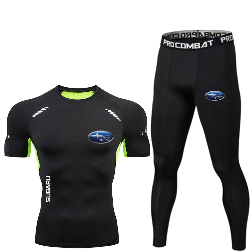 

Yoga suit 2-piece set Subaru team SUBARU men's sportswear quick drying breathable gym fitness running set