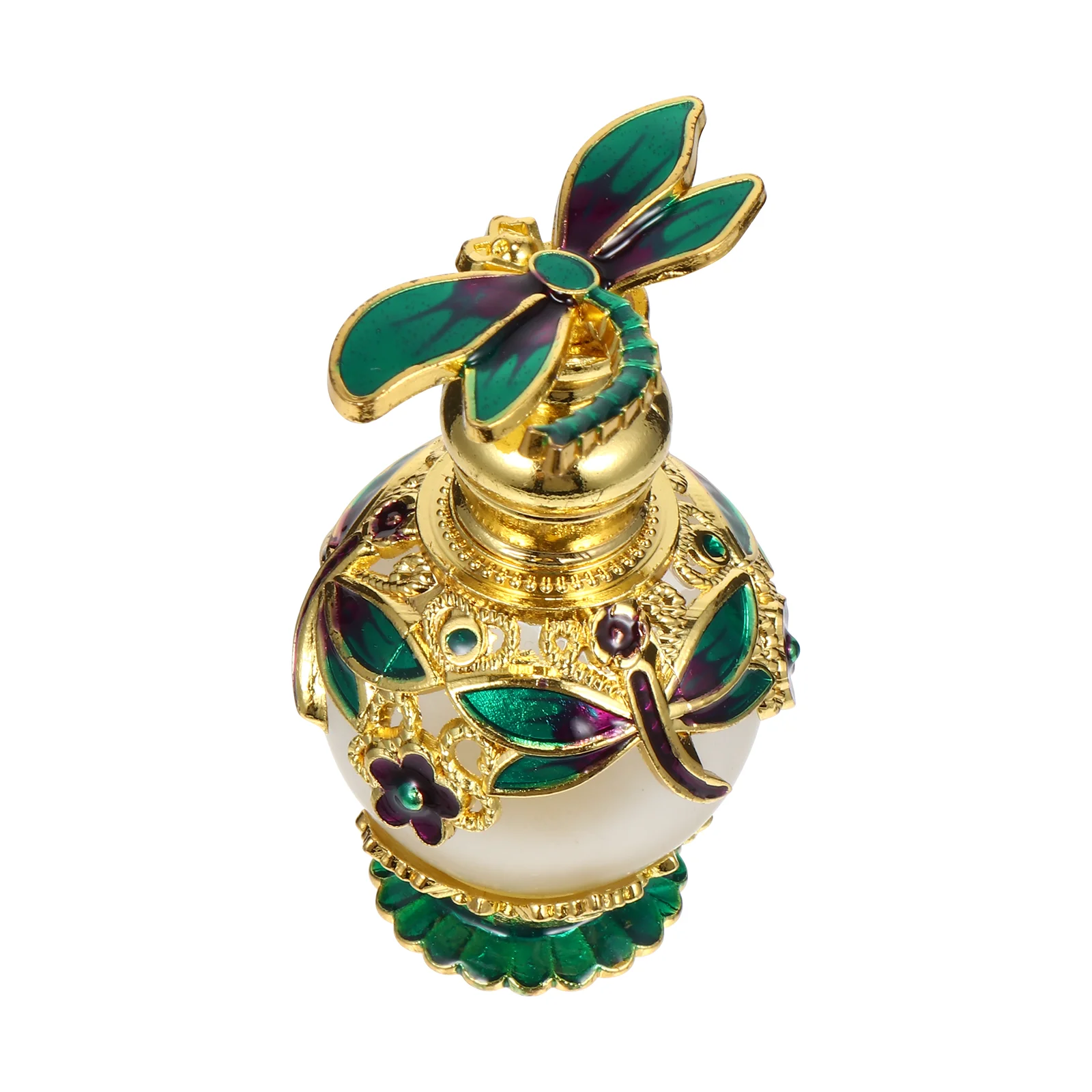 

1Pcs 15ml Alloy Aroma Diffuser Bottle Glass Essential Oil Storage Container Elegant Design Home Decor Long Lasting Scent