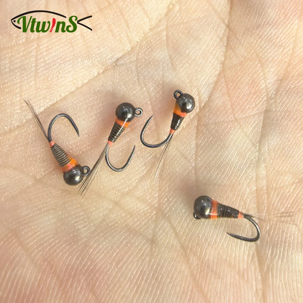 Vtwins 10 قطعة سريع غرق التنغستن حبة رئيس تهزهز حورية Perdigon اليورو الرطب حورية لسمك السلمون المرقط Steelhead باس الصيد FliesTackle #1
