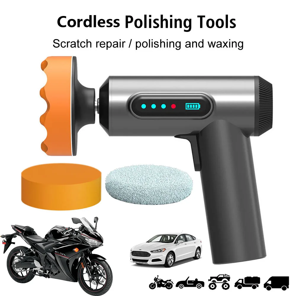 

Paint Care Motorcycle Polisher Polishing Waxing Machine Cordless Waxing Gun Pads Car Dent Scratch Removal Tools Floor Tile Waxer