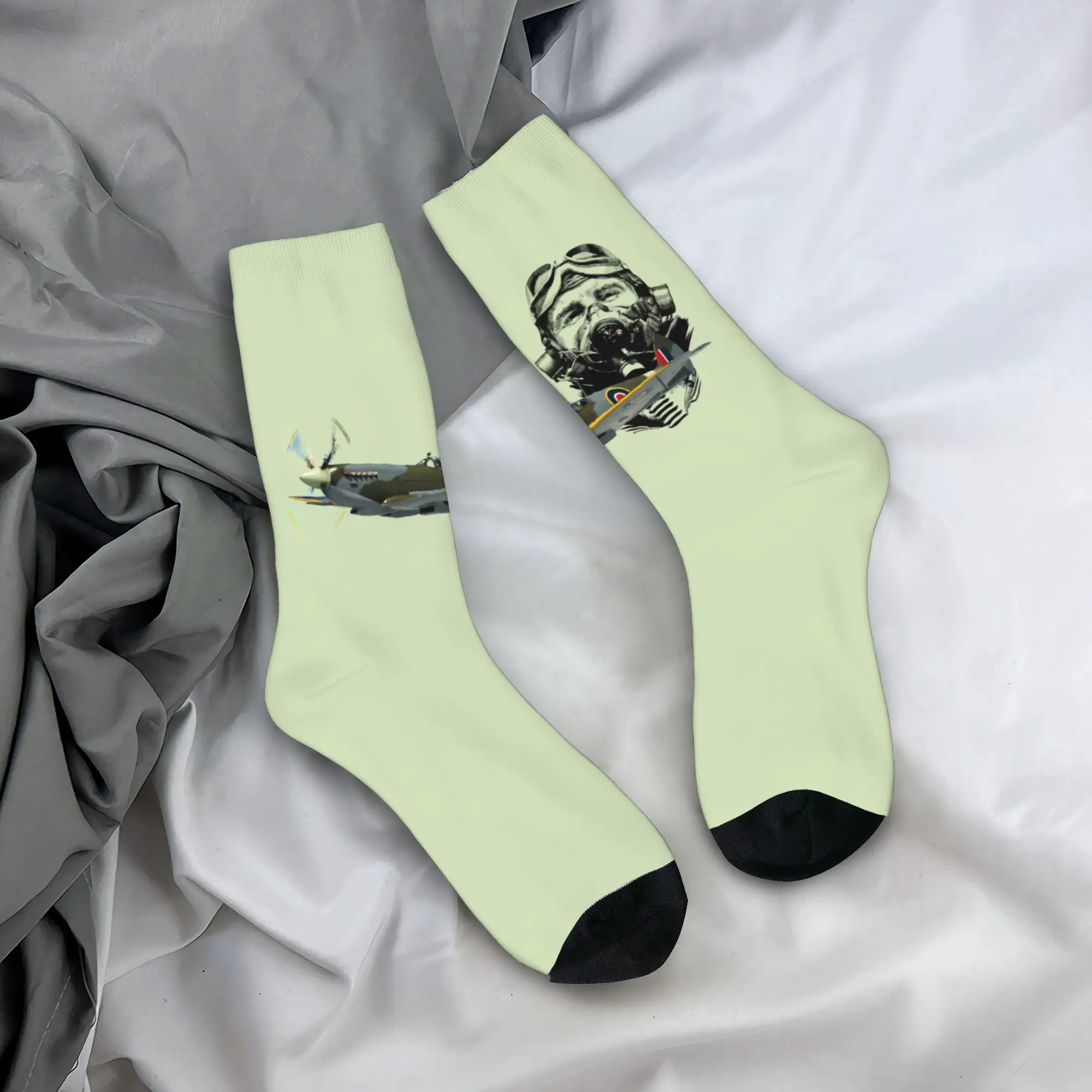 

Мужские носки Custom Pilot Spitfire, унисекс, с принтом истребителя, армейского шлема, для весны, лета, осени, зимы