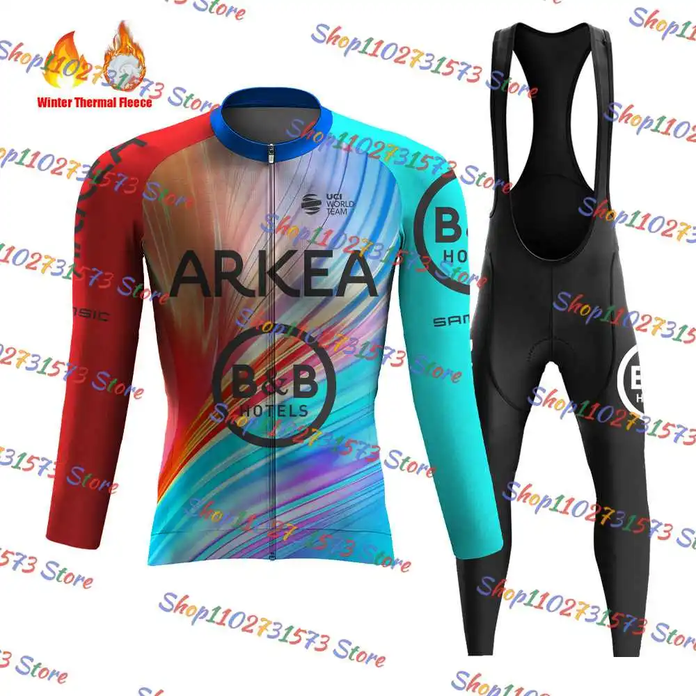 2024 Arkea Samsic BB Cycling Jersey Set Winter Cycling Clothing Bike Suit Thermal Fleece Jacket Ropa Ciclismo