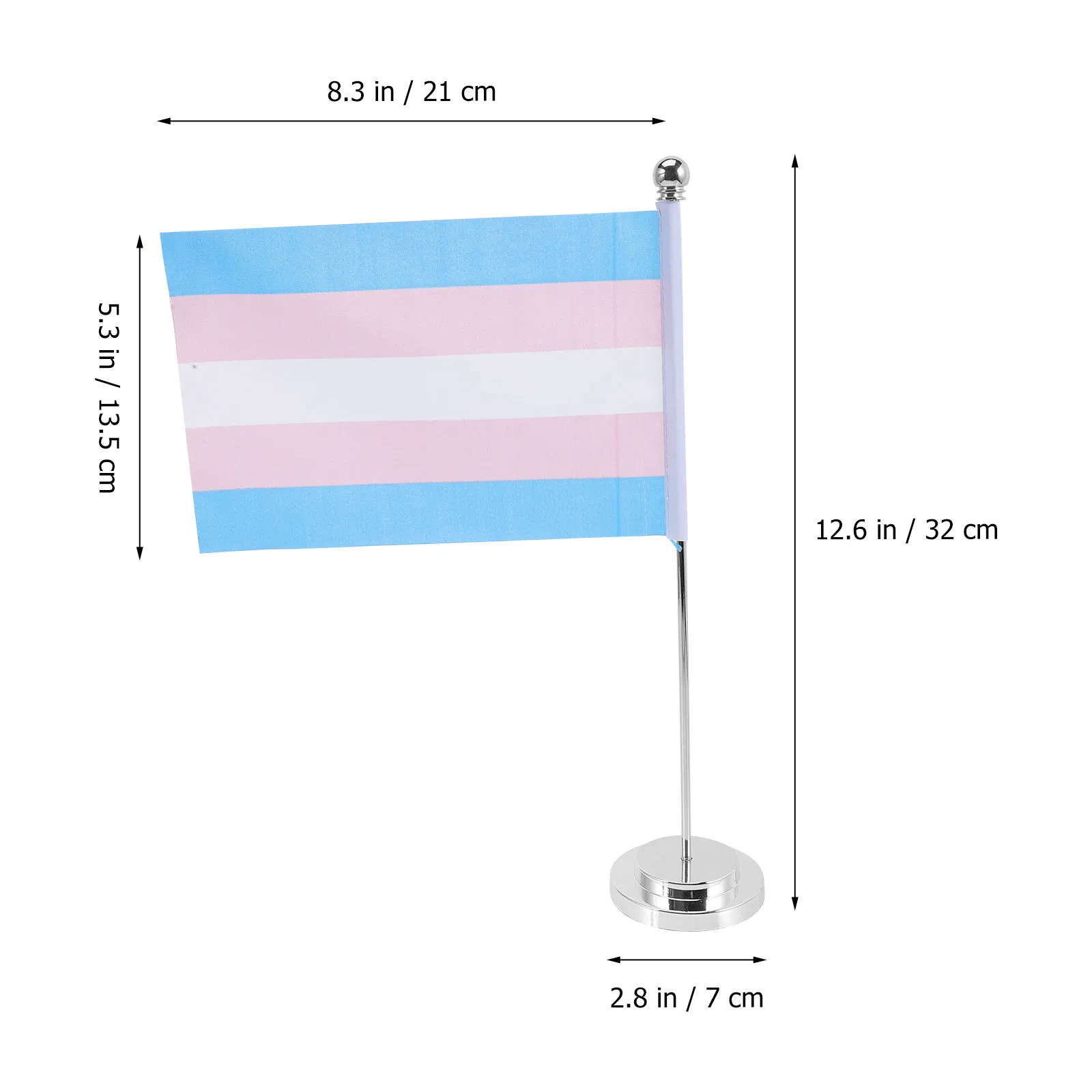 Rainbow Pride Table Flag with Stand Polyester Desk Banner for Gay Lesbian Bisexual Events Party Decor