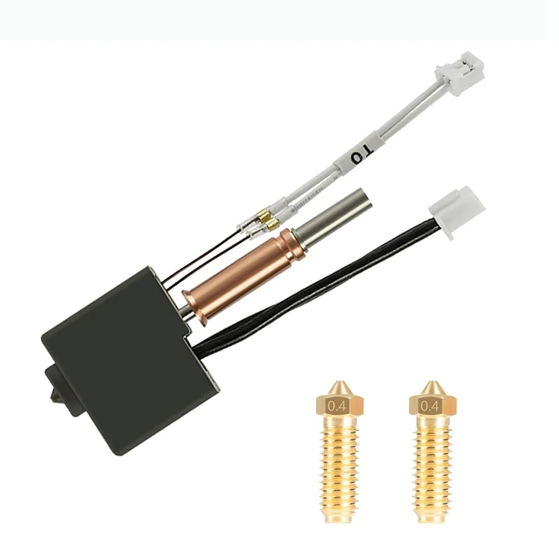 Anycbic Kobra 3 3D 프린터용 핫엔드 키트, 가열 블록 인쇄 헤드, Kobra 3 용 황동 깍지 2 개, 0.4mm