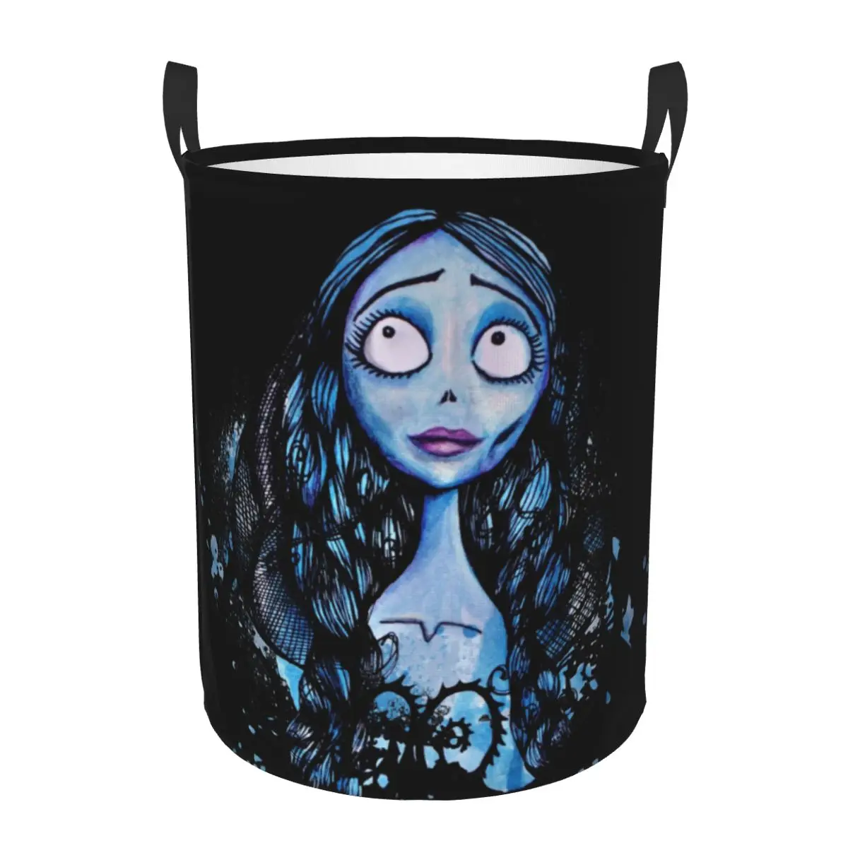 Halloween Corpse Bride Laundry Basket Collapsible Skeleton Emily Girl Tim Burton Clothing Hamper Toys Organizer Storage Bins