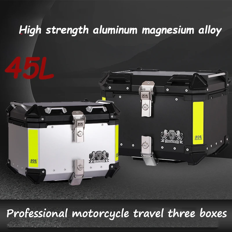 45L Motorcycle Helmet Box Universal Top Tail Rear Luggage Storage Tool Cases Lock for BMW R1200GS R1250GS R1200GS 1200 GS LC ADV