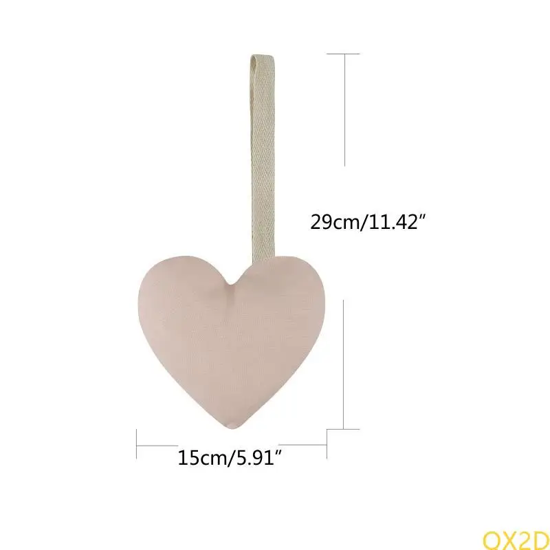 Baby Pacifier Clip Chain Pendant Soft Cotton Heart-shape Soother Holder Decor Dummy Nipple Hanging Ornament for Newborn