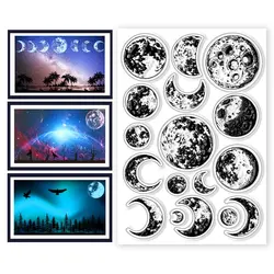 2024 New Moon stamp Clear Stamp for Scrapbooking Transparent Silicone Rubber DIY Photo Album Decor