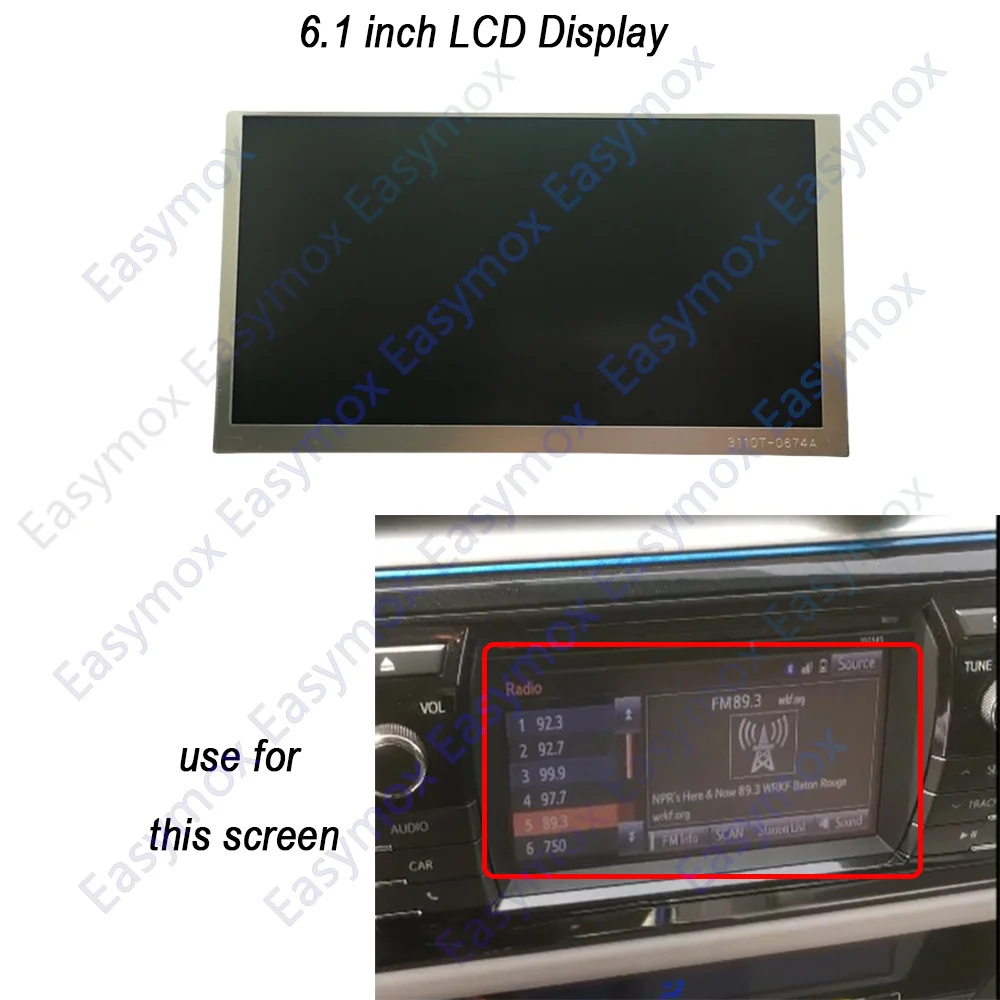 6.1 inch LCD Display For  2014 2015 2016 Toyota Corolla Entune Radio Navigation Screen Repairment