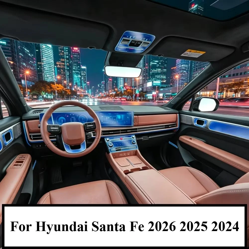 Schutzfolie Transparent TPU Für Hyundai Santa Fe 2026 2025 Auto-Zubehör GPS-Navigation Schalttafel Mittelkonsole – Detail 1