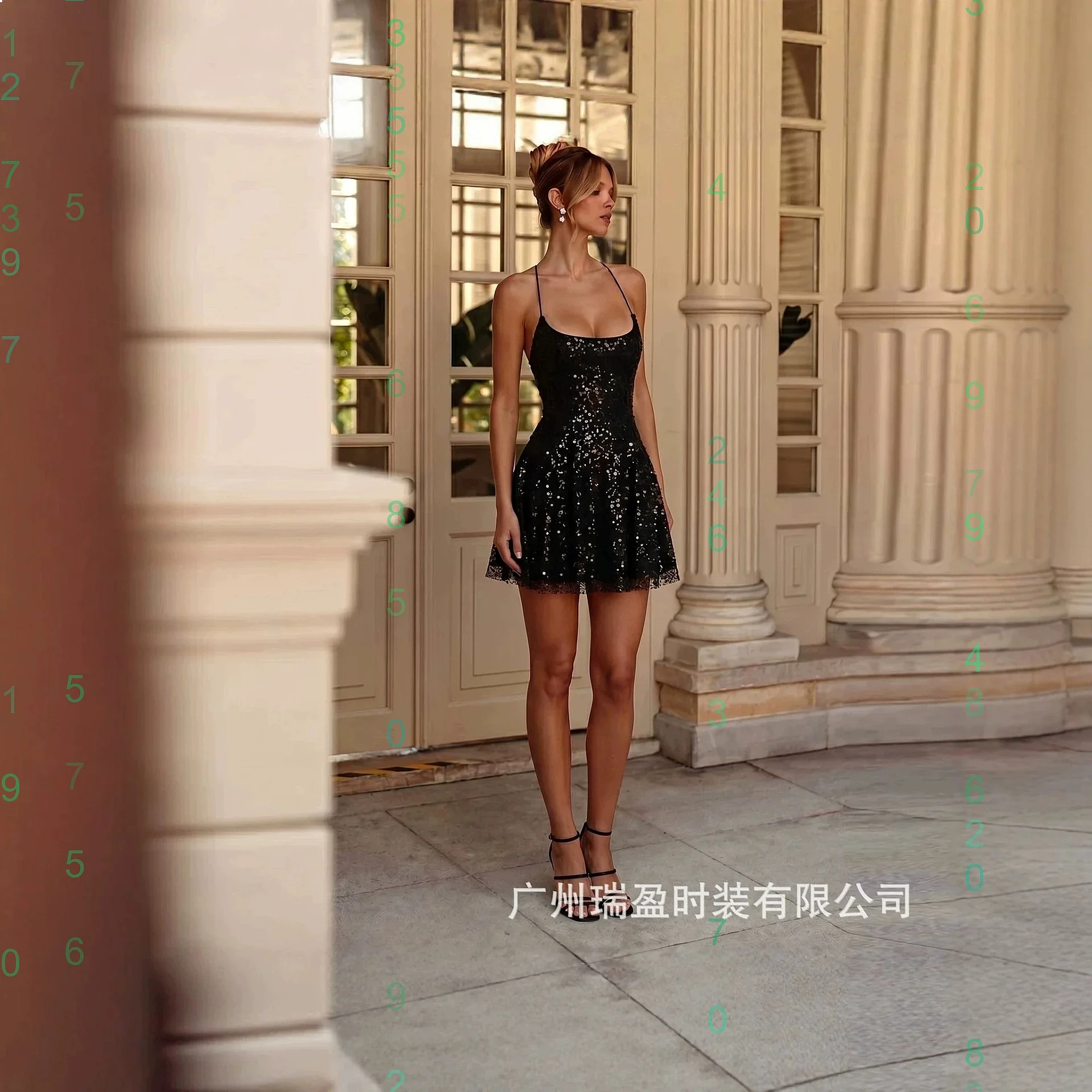 

Sexy Low Back Sleeveless Mini Dress Sequined Evening Dress Spring Summer Elegant Bodycon Jumpsuit