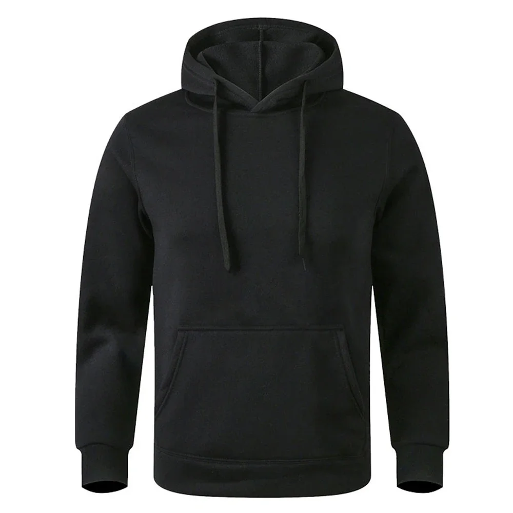 Men's and Women's Warm Sweatshirt Casual Solid Color Streetwear Pullovers Sport Fitness Pocket Hoodies Multi Color